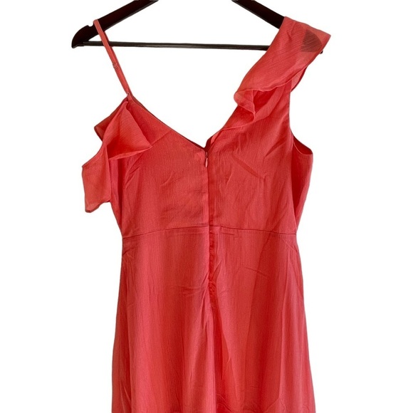 BCBGENERATION Women’s High Low Tiered Ruffled Asymmetric Maxi Dress Coral Size 8 - Picture 8 of 12